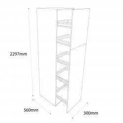 300mm Larder Tall Unit with Pull Out Graphite Wirework - (Self Assembly)