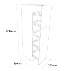 Chippendale 500mm Larder Tall Unit with Pull Out Graphite Wirework - (Self Assembly)