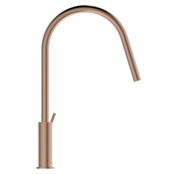Ideal Standard Gusto single lever round C spout kitchen mixer with Bluestart technology, sunset rose