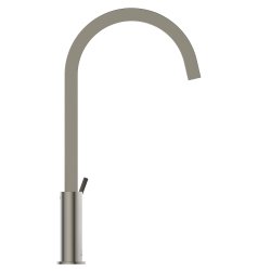 Ideal Standard Gusto single lever square C spout kitchen mixer with Bluestart technology, silver storm