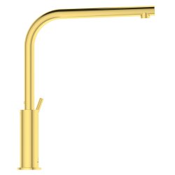Ideal Standard Gusto single lever L spout kitchen mixer with Bluestart technology, brushed gold