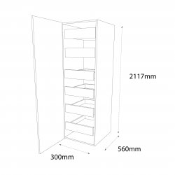 300mm Type 3 Larder Pull Out Unit with 6 Internal Drawers Left Hand - (Self Assembly)