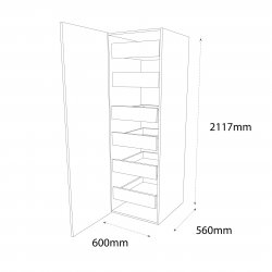 600mm Type 3 Larder Pull Out Unit with 6 Internal Drawers Left Hand - (Self Assembly)