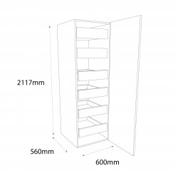 Chippendale 600mm Type 3 Larder Pull Out Unit with 6 Internal Drawers Right Hand - (Self Assembly)