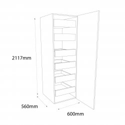 600mm Type 3 Larder Pull Out Unit with 6 Internal Drawers Right Hand - (Self Assembly)