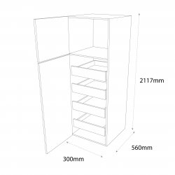 300mm Type 16 Larder Pull Out Unit with 4 Internal Drawers Left Hand - (Ready Assembled)