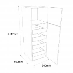 300mm Type 16 Larder Pull Out Unit with 4 Internal Drawers Right Hand - (Ready Assembled)