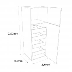 300mm Type 4 Larder Pull Out Tall Unit with 4 Internal Drawers Right Hand - (Self Assembly)