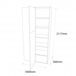 1000mm Type 1 Corner Larder to Larder Unit with 400mm Door Left Hand - (Ready Assembled)