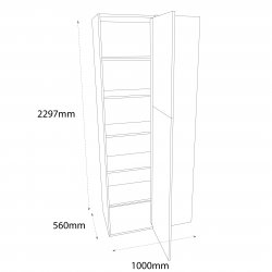 1000mm Type 1 Tall Corner Larder to Larder Unit with 400mm Door Right Hand - (Ready Assembled)