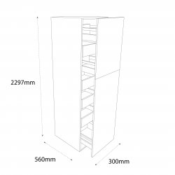 Sheraton 300mm Type 44 Larder Pull Out Tall Unit with 3 Pan Drawers & 4 Internal Drawers - (Ready Assembled)