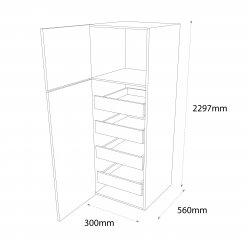 300mm Type 16 Larder Pull Out Tall Unit with 4 Internal Drawers Left Hand - (Ready Assembled)