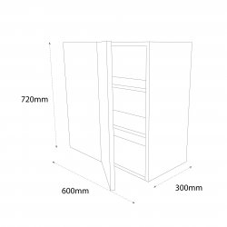 600mm Corner Wall Unit Left Hand Blank - (Ready Assembled)