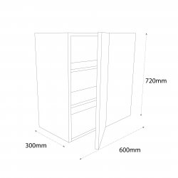 600mm Corner Wall Unit Right Hand Blank - (Ready Assembled)