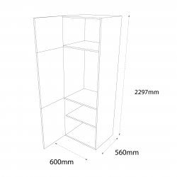 600mm Type 19 Tall Fridge/Freezer Housing Unit Left Hand - (Ready Assembled)