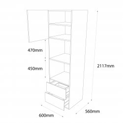 Sheraton 600mm Type 61 Microwave/Oven/Coffee Machine Housing Unit Left Hand - (Ready Assembled)