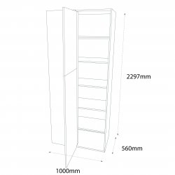 Chippendale 1000mm Type 3 Corner Larder to Base Tall Unit with 500mm Door Left Hand - (Self Assembly)