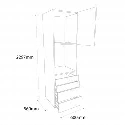 Sheraton 600mm Type 4 Tall Single Oven Housing Unit Right Hand - (Ready Assembled)