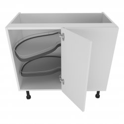 900mm Highline Corner Base Unit & 450mm Door with Le-Mans Pull Out Storage & Graphite Wirework Right Hand - (Self Assembly)