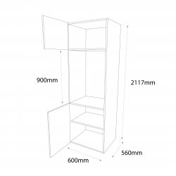 600mm Type 1 Double Oven Housing Unit Left Hand - (Self Assembly)