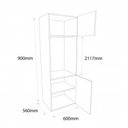 600mm Type 1 Double Oven Housing Unit Right Hand - (Self Assembly)