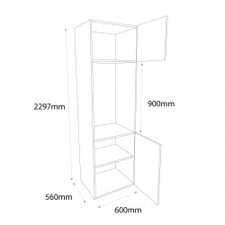 600mm Type 1 Tall Double Oven Housing Unit Right Hand - (Self Assembly)