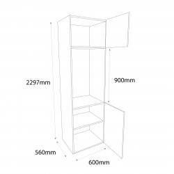 Chippendale 600mm Type 1 Tall Double Oven Housing Unit Right Hand - (Self Assembly)