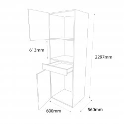 600mm Type 6 Tall Single Oven Housing Unit Left Hand - (Self Assembly)