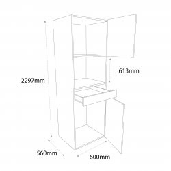 600mm Type 6 Tall Single Oven Housing Unit Right Hand - (Self Assembly)