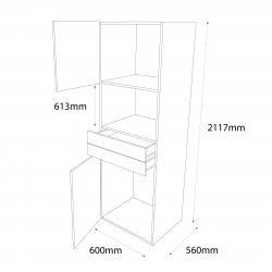 600mm Type 7 Single Oven Housing Unit Left Hand - (Self Assembly)