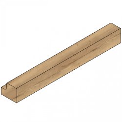 Lissa Oak Wood Shaker Square Section Cornice / Pelmet / Pilaster 3000mm (H - 36mm)