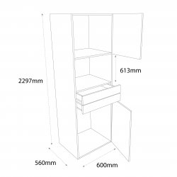 600mm Type 7 Tall Single Oven Housing Unit Right Hand - (Self Assembly)