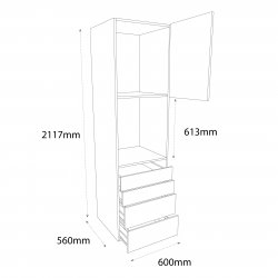 600mm Type 8 Single Oven Housing Unit Right Hand - (Self Assembly)