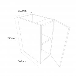 150mm Highline Base Unit Right Hand Hinge - (Self Assembly)