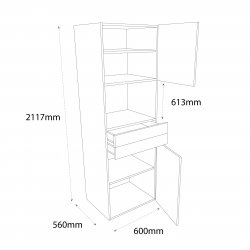 Sheraton 600mm Type 50 Microwave/Oven/Coffee Machine Housing Unit Right Hand - (Ready Assembled)