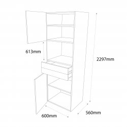 600mm Type 9 Tall Microwave/Oven/Coffee Machine Housing Unit Left Hand - (Self Assembly)