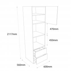 Chippendale 600mm Type 10 Microwave/Oven/Coffee Machine Housing Unit Right Hand - (Self Assembly)