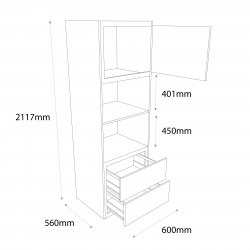 Chippendale 600mm Type 11 Microwave/Oven/Coffee Machine Housing Unit Right Hand - (Self Assembly)