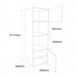 Chippendale 600mm Type 13 Microwave/Oven/Coffee Machine Housing Unit Right Hand - (Self Assembly)
