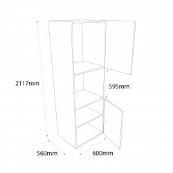 Chippendale 600mm Type 17 Single Oven Housing Unit with 2 Doors Right Hand - (Self Assembly)