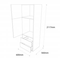 600mm Type 2 Fridge/Freezer Housing Unit Left Hand - (Self Assembly)