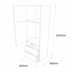 Chippendale 600mm Type 2 Tall Fridge/Freezer Housing Unit Left Hand - (Self Assembly)