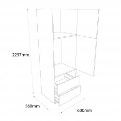 600mm Type 2 Tall Fridge/Freezer Housing Unit Right Hand - (Self Assembly)