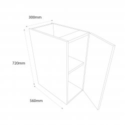 Chippendale 300mm Highline Base Unit Right Hand Hinge - (Self Assembly)