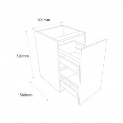 300mm Highline Base Unit with Type 2 Pull Out - (Ready Assembled)