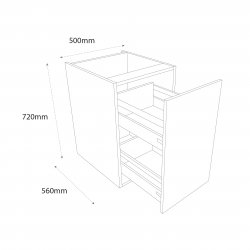 Chippendale 500mm Highline Base Unit with Type 2 Pull Out - (Self Assembly)