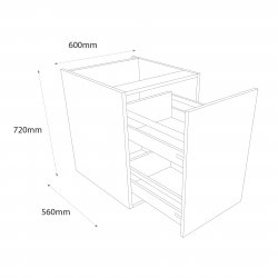 600mm Highline Base Unit with Type 2 Pull Out - (Ready Assembled)