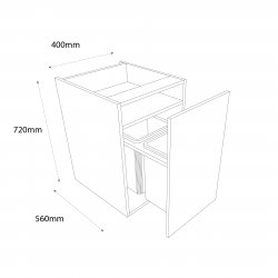Sheraton 400mm Highline Waste Bin Unit - (Ready Assembled)