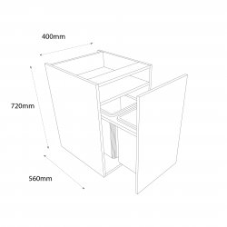 400mm Highline Waste Bin Unit - (Ready Assembled)