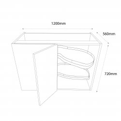 1000mm Highline Corner Base Unit & 600mm Door with Le-Mans Pull Out Storage & Graphite Wirework Left Hand - (Self Assembly)